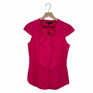 Antonio Melani Button Blouse Short Sleeve Pink Size Small